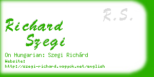 richard szegi business card